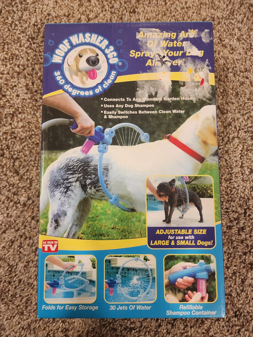 Pet Dog Bathing Ring Sprinkler - Blue